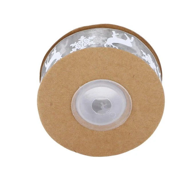 Christmas Snowflake Deer Ribbon - 2 Rolls Grosgrain  Satin Fabric