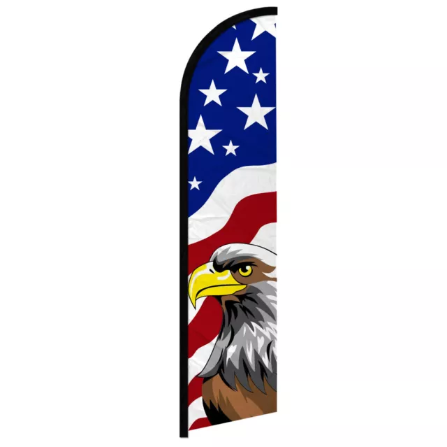 Patriotic Eagle Full Curve Windless Swooper Flag USA Flag