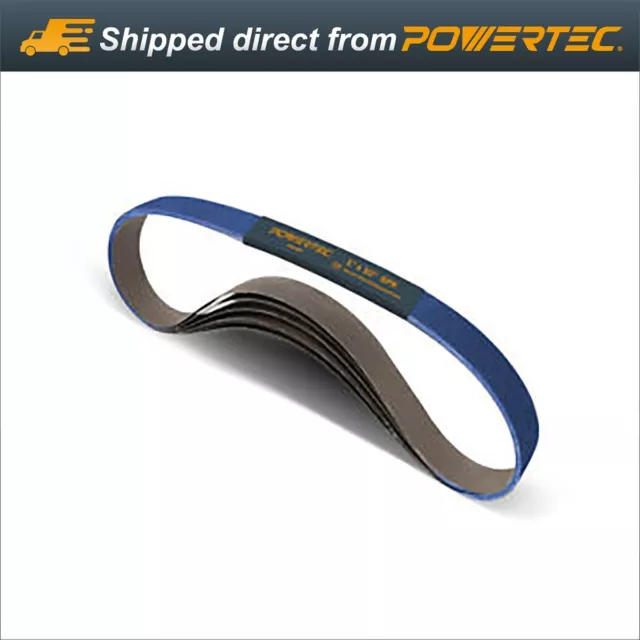 POWERTEC 1 x 30" 120 Grit Metal Grinding Zirconia Sanding Belt, 6pcs (413012Z-6)