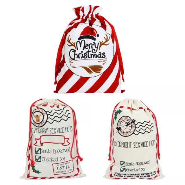 3 Pcs Candy Bag for Christmas Drawstring Gift Bags Beam Port