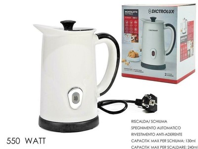 DREAMADE Montalatte Elettrico Automatico per Schiuma di Latte Schiumatore per Latte Caldo o Freddo in Acciaio Inossidabile 
