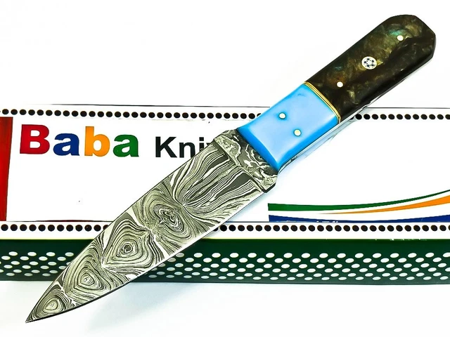 8.3" HANDMADE FORGED DAMASCUS Steel Dagger Hunting Knife with Resin Handle