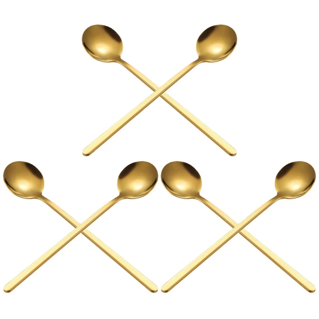 Tangser - Cucchiaino da caffè in acciaio inox, cucchiaino da zucchero, per bambini e bambini, set di utensili da cucina multifunzione (4 colori, 4 pezzi