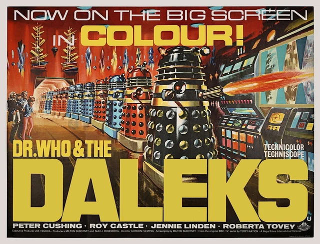DR WHO & THE DALEKS 1965 UK quad poster print 30x40" Peter Cushing Roy Castle