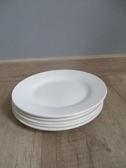 6 Assiettes Plates Anciennes Digoin Sarreguemines Blanches Epaisses