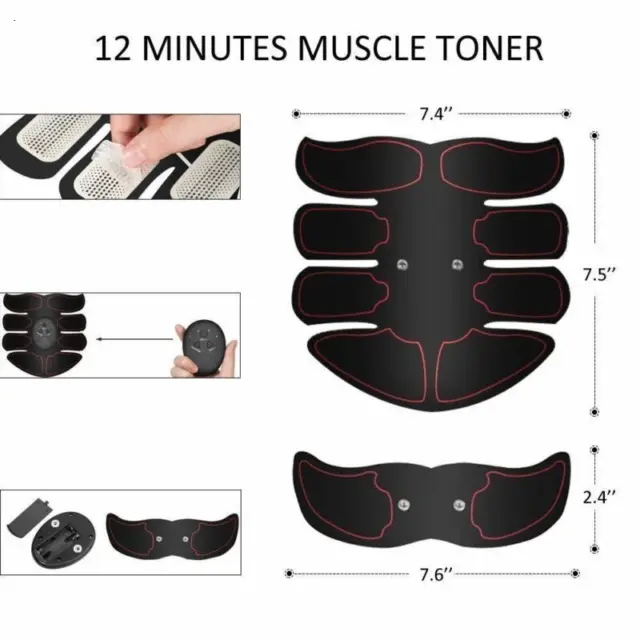 Ultimate EMS AB & Arms Muscle Simulator ABS Training Home  Abdominal Trainer Set 3