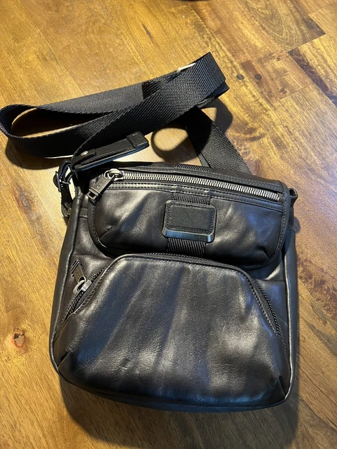 Tumi Barton Black Leather Crossbody Small Men's Messenger Bag Alpha Bravo