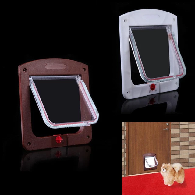 Puerta interior con cerradura para perro conveniente resistente 4 vías de cerradura para gatos perritos gatitos