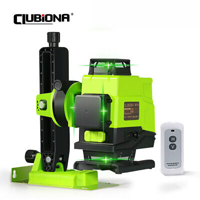 CLUBIONA Niveau Laser Autonivelant Rotatif 16 Lignes Vert 4D Avec Télécommande