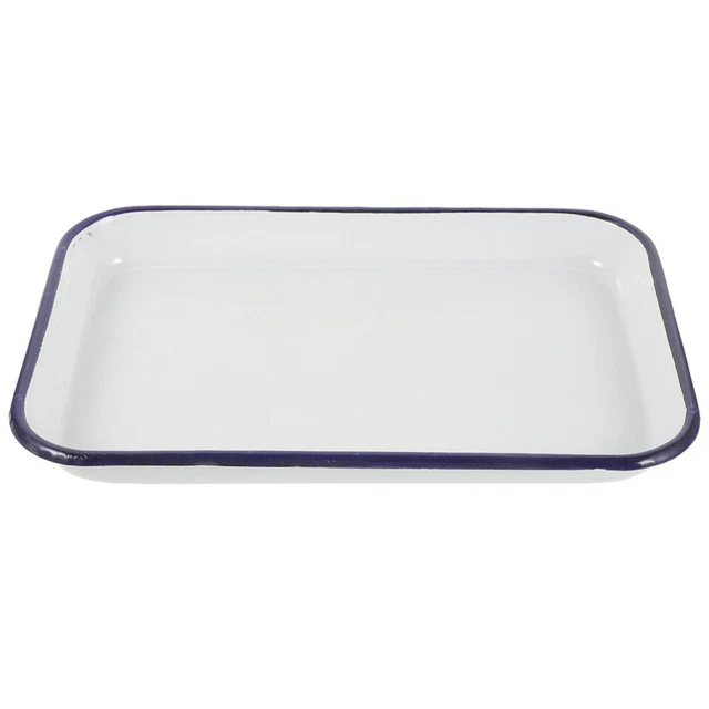 Household Enamel Baking Dish Rectangular Roasting Pan Multi-use Baking Tray