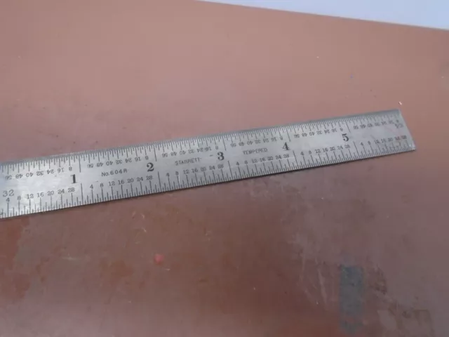 STARRETT No.C604R  6” Spring Tempered Steel Rule