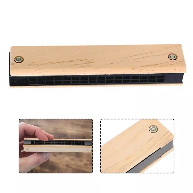 Exquisite Design Wooden Harmonica Mouth Organ 16 Holes Clear Sound Kids Toy 3