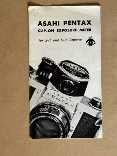 Asahi Pentax, Clip on Meter, for  S1 & S3, Operating Instructions