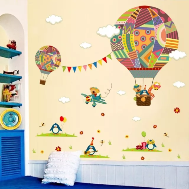 Hot Air Balloons Removable Wall Stickers-Nursery Decals Kids Decor Mural Sticker