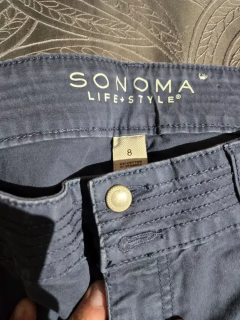 Sonoma Life + Style Capri Pants Women's Size 8 Blue Modern Fit Pockets Mid Rise 3
