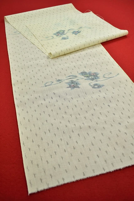 Vintage Japanese Kimono Fabric Wool Antique Boro Kusakizome Woven 64.2"/KC86/75