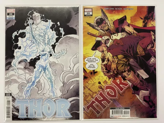 THOR #20 2ND PRINT CVR A + 1:25 KLEIN VAR God of Hammers NM 1st COVER APPEARANCE