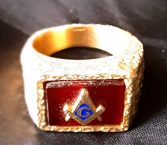 Anello anni '40 uomo con simbolo della Massoneria ANSON JEWELRY originale