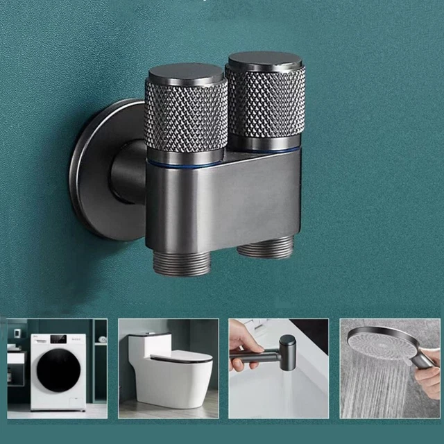 Rubinetto WC doppio controllo valvola filo acciaio inox spruzzatore bagno adattatore