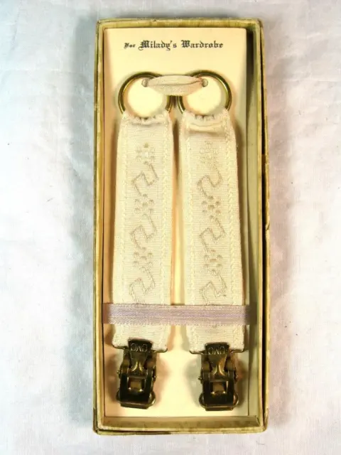 Vintage Pair of Women's Garters in Original Box "FOR MILADY'S WARDROBE" ~ NOS