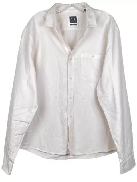 Armani Exchange Men' Shirt Size XL Fitted Casual Button Up Long Sleeve