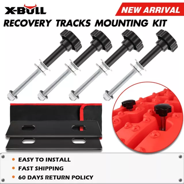 XBULL Recovery Tracks Mounting Fixing Pins 4 Mount Bracket Holder Bolt Brackets