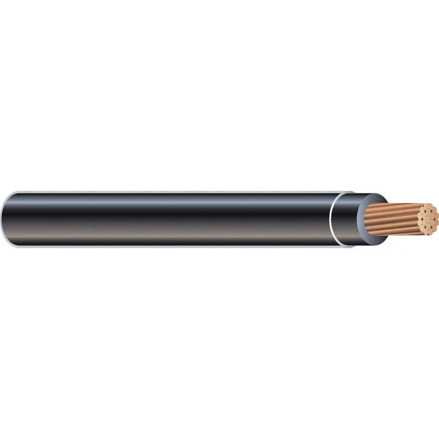 SOUTHWIRE 20504702 Building Wire,1AWG,THHN,Str,Blk,500ft