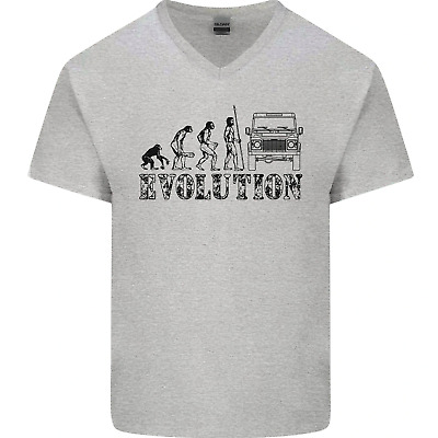 4x4 Evolution Off Roading Road Driving Mens V-Neck Cotton T-Shirt