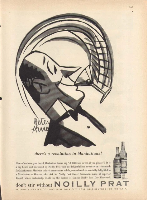 Revolution in Manhattans Noilly Prat ad 1956 Peter Arno