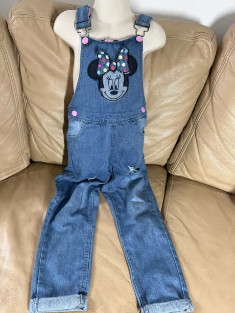 Minnie Mouse Dungarees Ragazze Età Blu 5-6 Anni