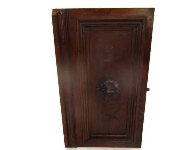Antique Hand Carved Wood Oak Kitchen Cabinet Door Panel Reclaimed Architectural