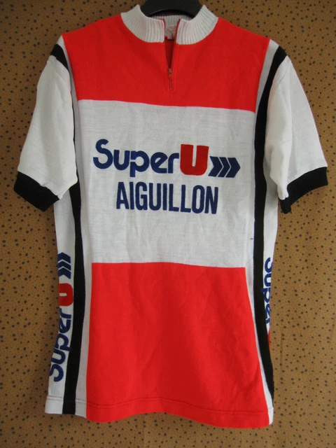 Maillot Cycliste Vintage Super Marché U - Velo Jersey Oldschool France Taille XXL