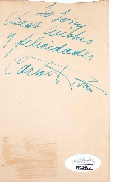 CARLOS RIVAS d 2003 Signed 3x5 Index Card Actor/The King & I JSA FF13486