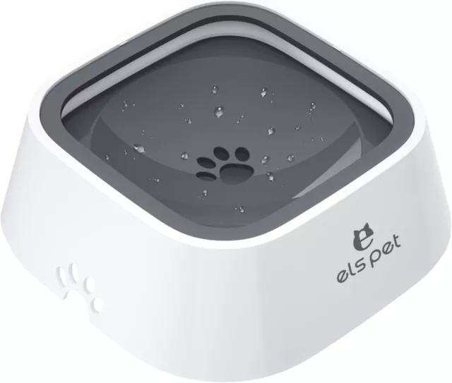 ELS PET Ciotola Acqua Cane Antigoccia, Distributore D'acqua per Cani e Gatti 1L