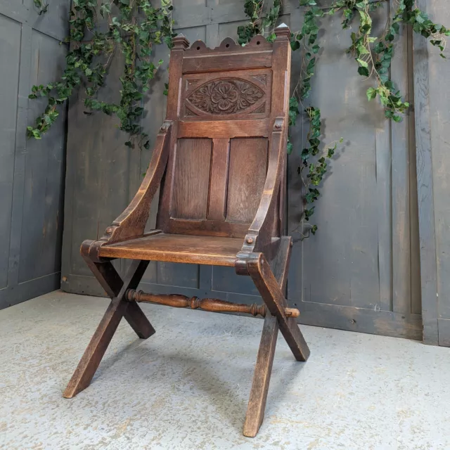 High Back Imposing Antique Oak Carved Ministers Throne Chair