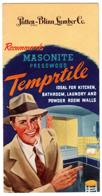 1941 Vintage Brochure: "MASONITE PRESDWOOD TEMPRTILE"
