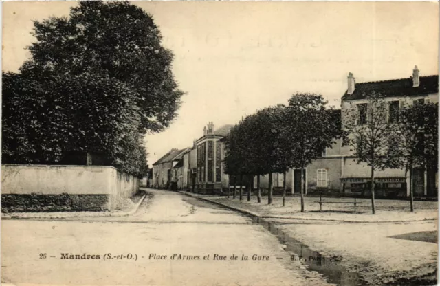 CPA MANDRES Place d'Armes and Rue de la Gare (869523)