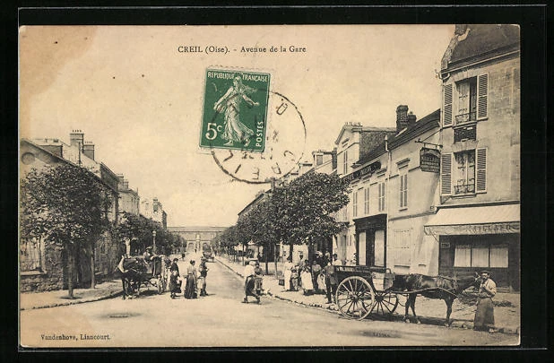 CPA Creil, Avenue de la Gare 1911