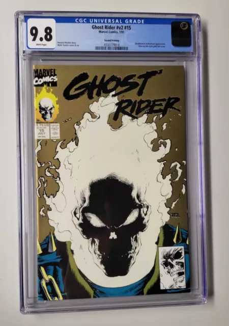 Ghost Rider #v2 #15 - CGC 9.8 - 2nd Print New Slab - Gold Glow in the Dark Cover