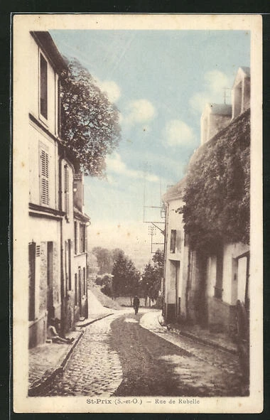 CPA St-Prix, Rue de Rubelle, vue de la rue
