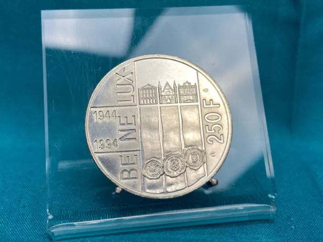 Belgien 250 Francs 1994 - 50 Jahre Benelux - Silber - Km #195 - Pp Offen