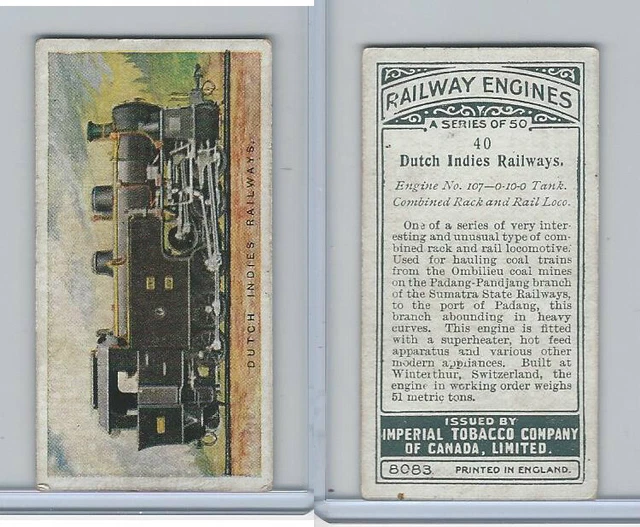 C30 Imperial Tobacco, Railway Engines, 1923, #40 Dutch Indies Railways