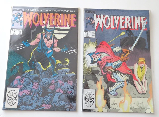 Wolverine #1 Marvel and  #3 November 1988 New Never Opened or Read, Not Graded