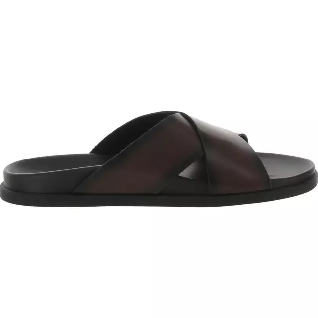 ALFANI MENS WHITTER Brown Slip-On Slide Sandals Shoes 8.5 Medium (D ...
