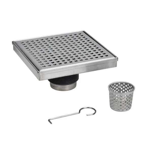 OATEY DSS2060R2 Designline 6 in. x 6 in. Desagüe de ducha cuadrado de acero inoxidable