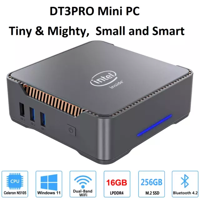Quard Core Windows 11 Mini PC Intel N5105 2.9GHZ DDR4 8GB 128GB/256GB/512GB  SSD 1000M 5G Wifi BT4.2 Desktop Small Computer 512GB SSD 8GB 