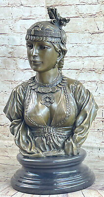 Modern Art Female Head Sexy Woman Bronze Bust Marble Sculpture Cordier Figurine
