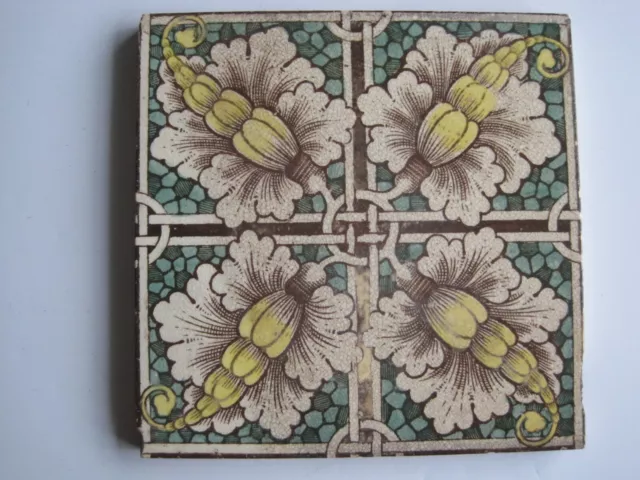 Antique Victorian 6" Print & Tint Aesthetic Trellis Design Tile - T & R Boote