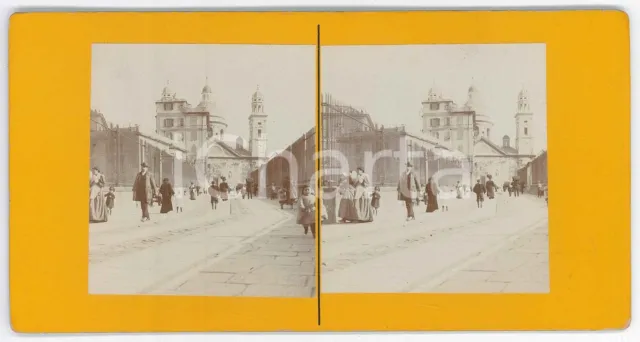 1900 ca GENOVA Basilica S. MARIA ASSUNTA IN CARIGNANO *Foto stereoscopica RARA 2