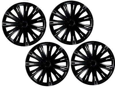 Wheel Trims 13" Hub Caps Spark Plastic Covers Set of 4 Black inset specific